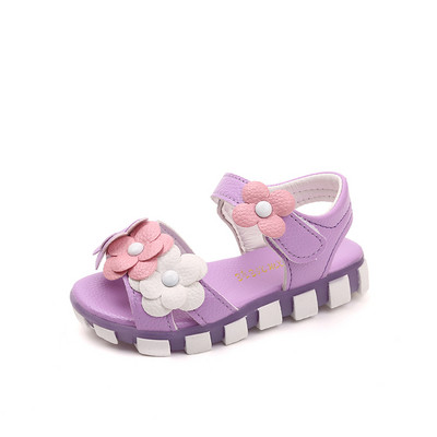 Modern gyerekszandál matricával és 3D virág elemmel