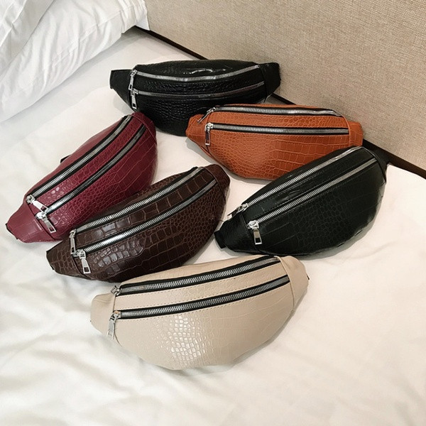 Novi model ženske torbe za struk i rame sa patentnim zatvaračima