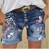 Ikdienas sieviešu šorti ar kabatām un krāsainu rakstu