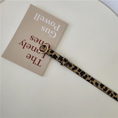 Öko velúrból készült női öv leopárd mintával