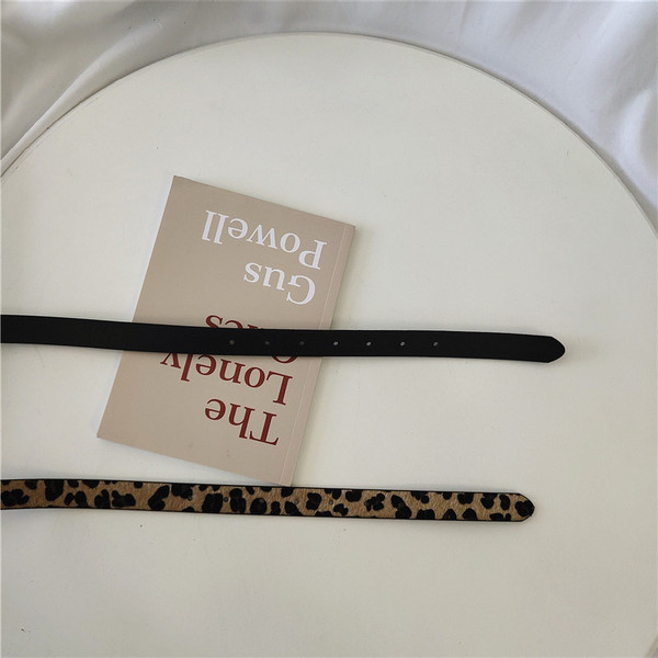 Öko velúrból készült női öv leopárd mintával