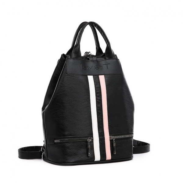 Γυναικείο σακίδιο με φερμουάρ σε μαύρο χρώμα κατάλληλο για ταξίδια