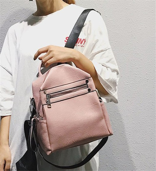 Modern női hátizsák öko bőrből, cipzárral