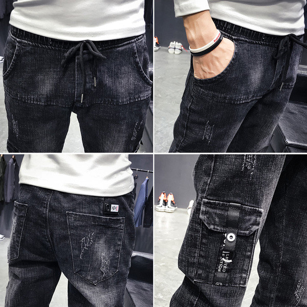 Ανδρικά σπορ-casual τζιν με τσέπες