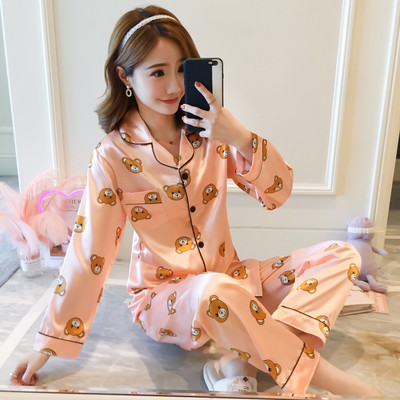 Női pizsama két részből, zsebbel és változatos applikációkkal