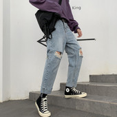 Férfi hosszú farmer széles modell - szakadt modell