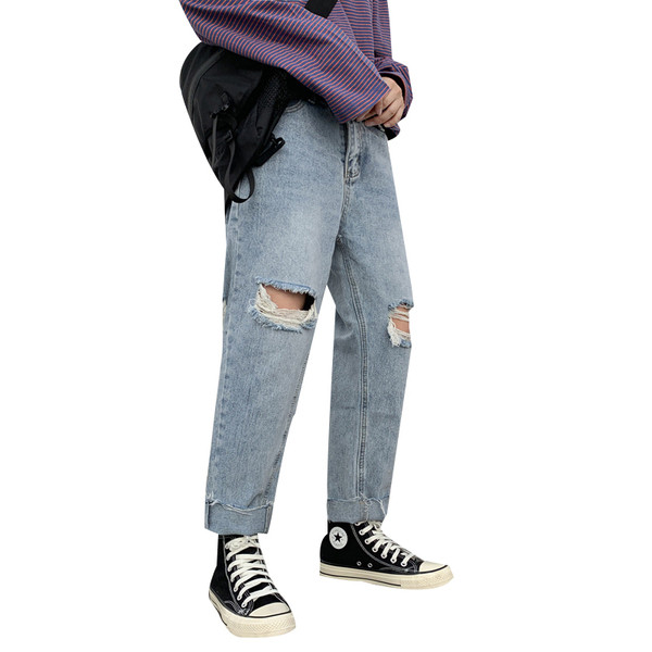 Férfi hosszú farmer széles modell - szakadt modell