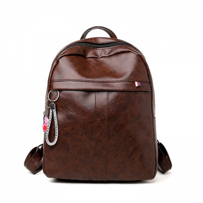 Női műbőr hátizsák cipzárral