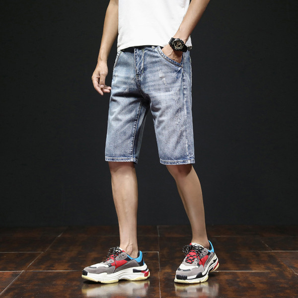 Ανδρικά τζιν 3/4 με τσέπες - κλασικό μοντέλο