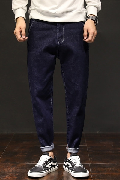 Alkalmi férfi farmer sima modell kék és fekete színben