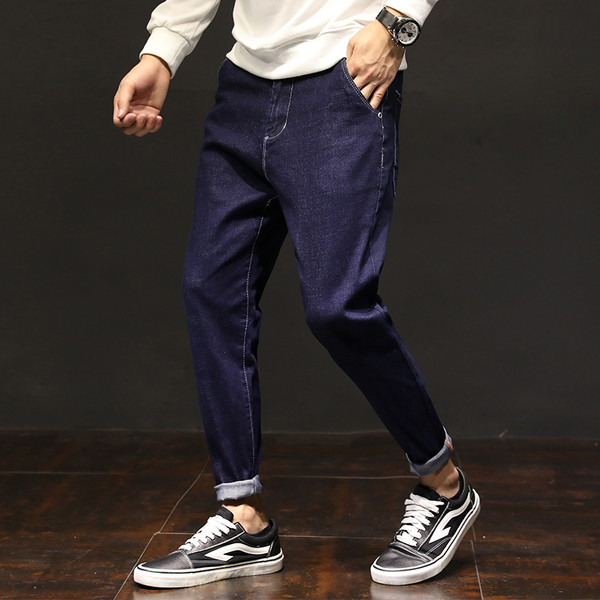 Alkalmi férfi farmer sima modell kék és fekete színben