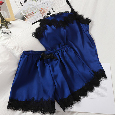 Γυναικεία πιτζάμα - σορτς και φανελάκι με δαντέλα