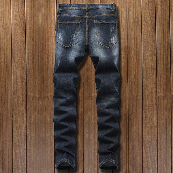 Μακριά ανδρικά τζιν με σκισμένο μοτίβο - ίσιο μοντέλο