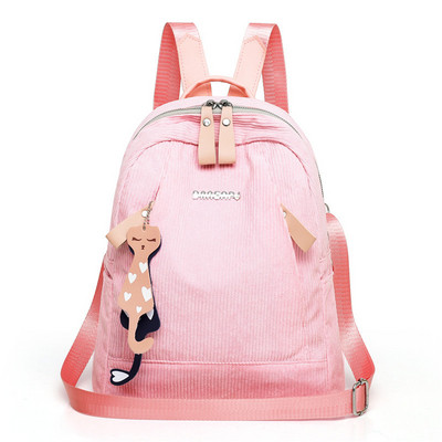 Novi model ženskog ruksaka na pruge sa prednjim džepovima