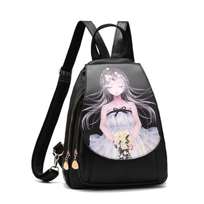 Μοντέρνο γυναικείο σακίδιο σε μαύρο χρώμα με απλικέ