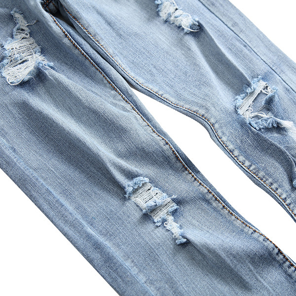 Több színben szakadt jobb oldali cipzáras férfi farmer