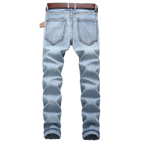 Több színben szakadt jobb oldali cipzáras férfi farmer