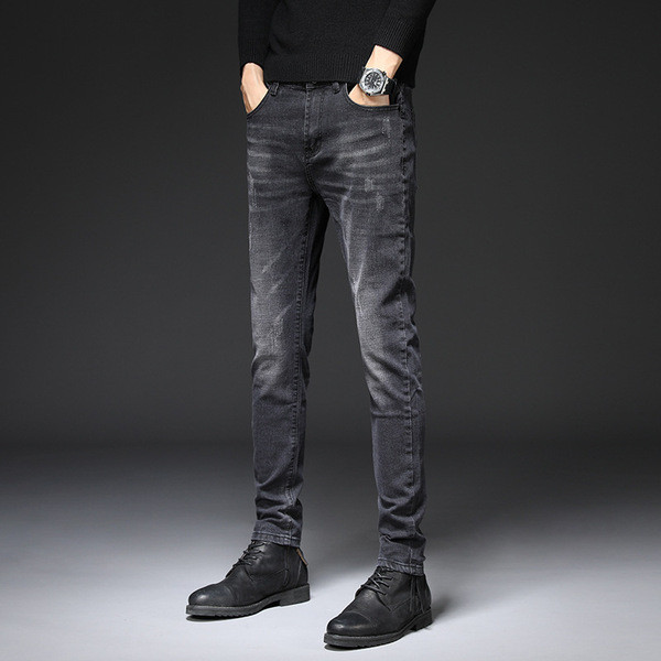 Muške elastične traperice jednobojni model