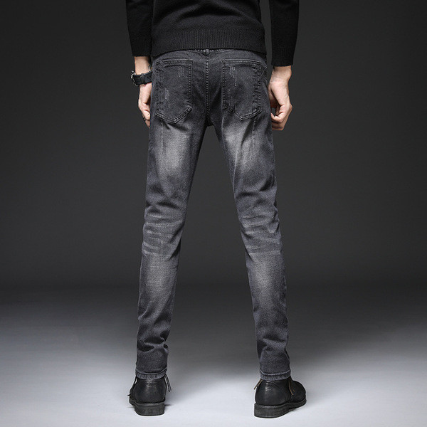 Muške elastične traperice jednobojni model