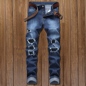 Μοντέρνα ανδρικά τζιν με σκισμένο σχέδιο σε διάφορα χρώματα