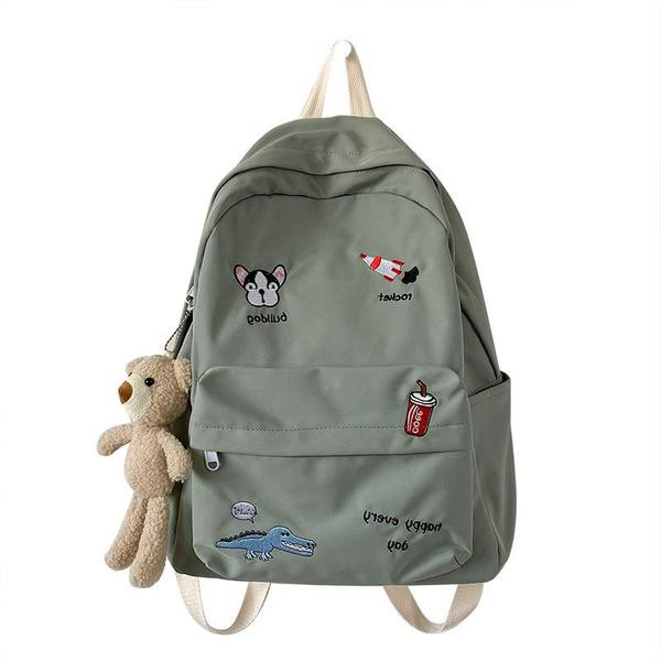 Mindennapi női hátizsák hímzéssel - diákoknak is alkalmas