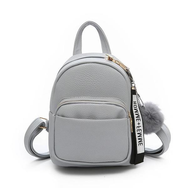 Šiuolaikinė moteriška dirbtinės odos kuprinė su apatiniu raktų pakabuku