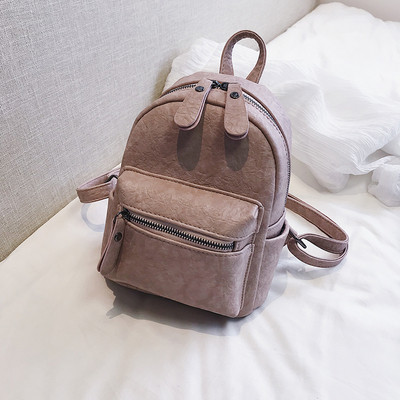 Női ökobőr hátizsák cipzárral és elülső zsebbel