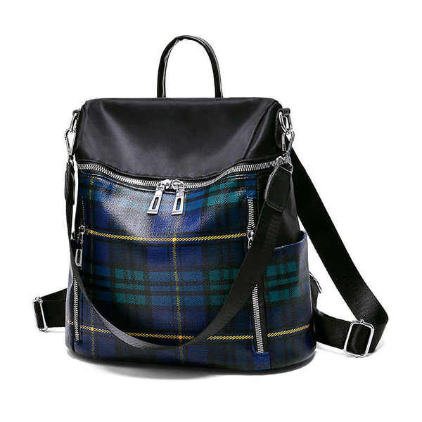 Új modell kockás női hátizsák öko bőrből