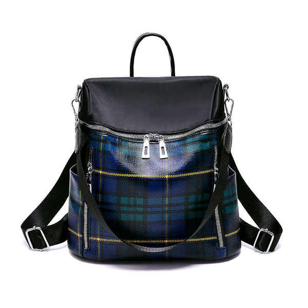 Új modell kockás női hátizsák öko bőrből