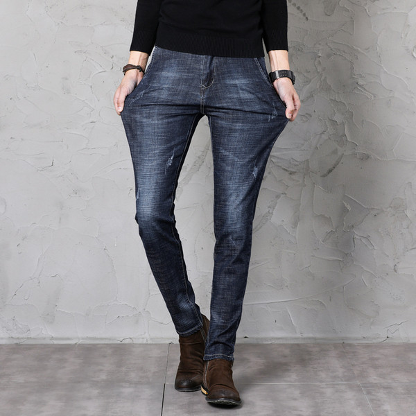 Férfi elasztikus farmer egyenes modell