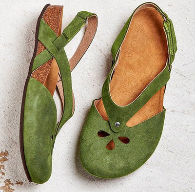 Tavaszi-nyári szandál öko velúrból - nagy méretben