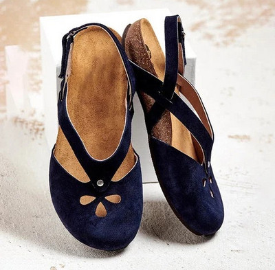 Tavaszi-nyári szandál öko velúrból - nagy méretben