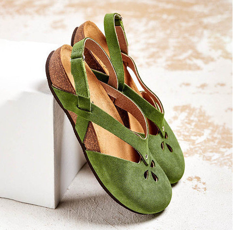 Tavaszi-nyári szandál öko velúrból - nagy méretben