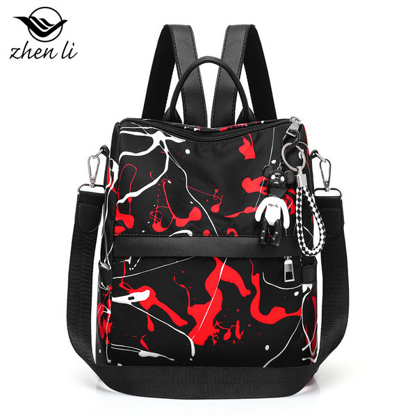 Új modell női sport hátizsák mintával és első zsebbel