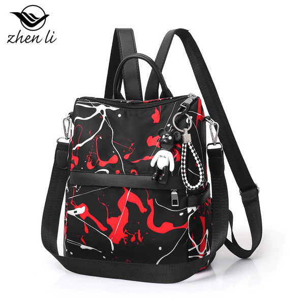 Új modell női sport hátizsák mintával és első zsebbel