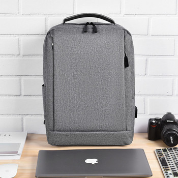 Водоустойчива раница за лаптоп в сив и черен цвят - 15,6 inch