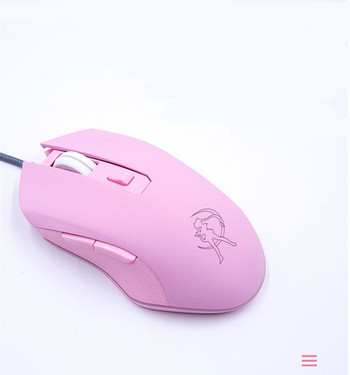 USB ποντίκι φορητού υπολογιστή USB σε ροζ χρώμα με πλευρικά κουμπιά