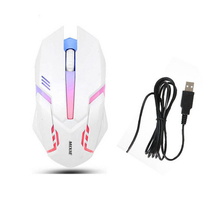 Светеща мишка с USB кабел подходяща за компютър