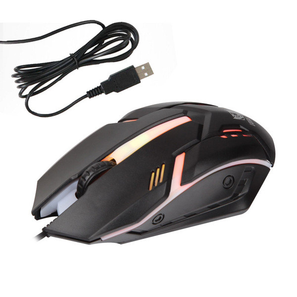 Светеща мишка с USB кабел подходяща за компютър