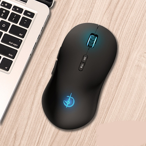 Светеща безжична Bluetooth мишка в черен цвят