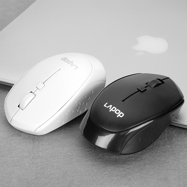 Must-valge juhtmevaba sülearvuti hiir