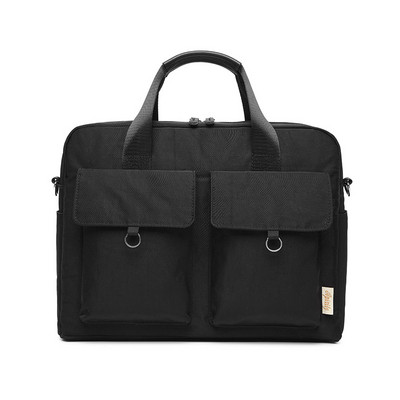 Преносима чанта подходяща за 15 - инчов лаптоп с предни джобове, къса и дълга дръжка