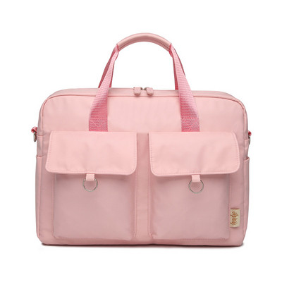 Преносима чанта подходяща за 15 - инчов лаптоп с предни джобове, къса и дълга дръжка