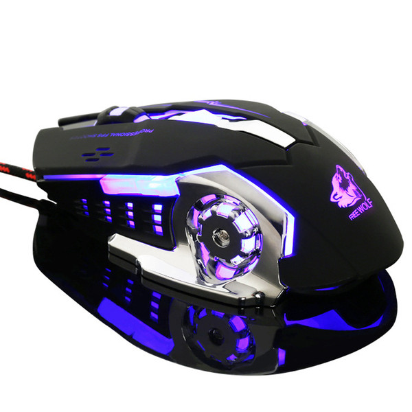 Геймърска светеща  мишка с кабел и  6 броя клавиши 