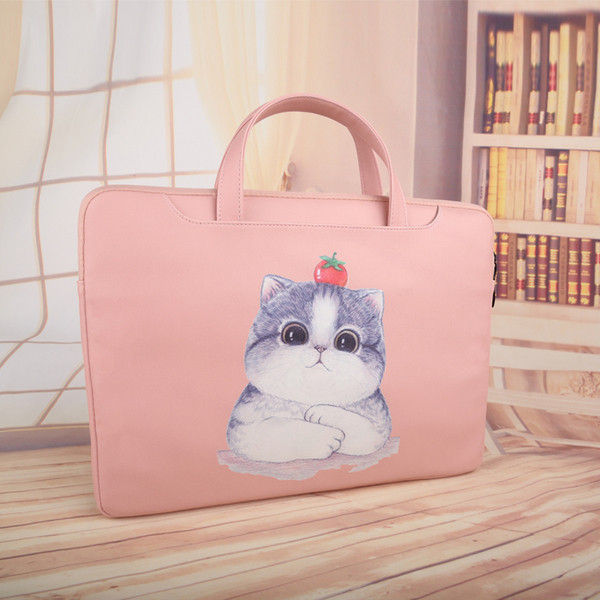 Hordozható táska 15,6 hüvelykes laptophoz, rövid fogantyúval és színes alkalmazással egy cicának
