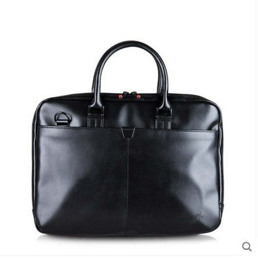 Преносима чанта за лаптоп от еко кожа с преден джоб и къса дръжка