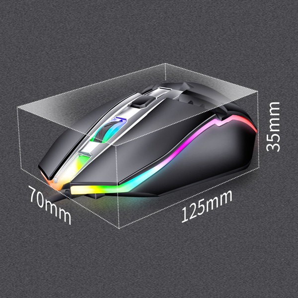 Megvilágított egér kábellel laptophoz és számítógéphez