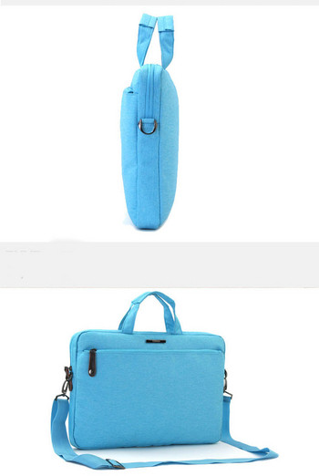 Синя чанта за 11 инчов лаптоп с къса и дълга дръжка