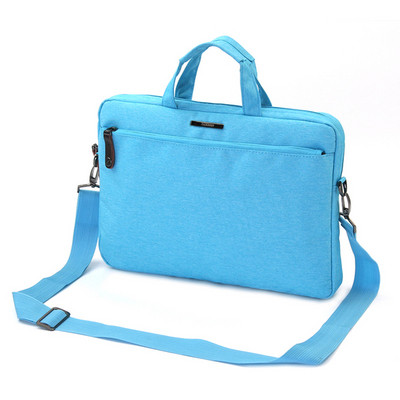 Синя чанта за 11 инчов лаптоп с къса и дълга дръжка
