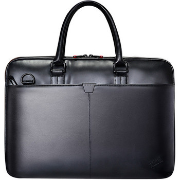 Многофункционална черна чанта за лаптоп от еко кожа